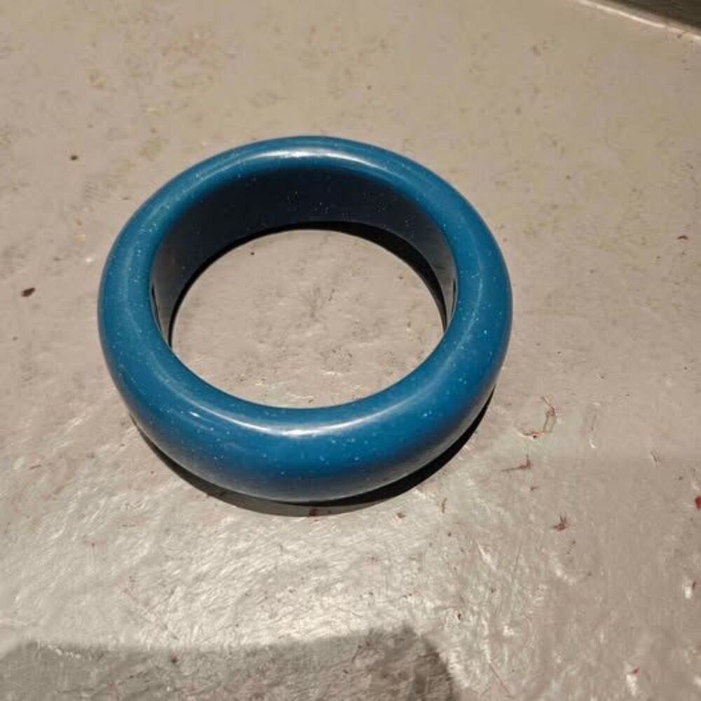 Blue Glitter Bangle Bracelet